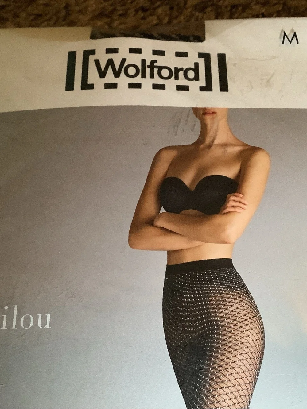 Wolford Cilou tights, two tone net structure, color black/white, size: M